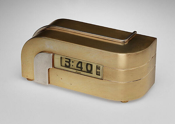 Kem Weber Zephyr digital clock in brass
